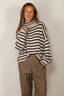 Lisa Yang - Trui - Zerlina Stripes - Oyster/ Dark Oak