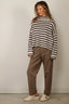 Lisa Yang - Trui - Zerlina Stripes - Oyster/ Dark Oak