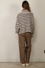 Lisa Yang - Trui - Zerlina Stripes - Oyster/ Dark Oak