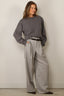 RÓHE - Sweater - Statement Shoulder Crewneck - Mid Grey Melange