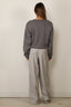 RÓHE - Sweater - Statement Shoulder Crewneck - Mid Grey Melange