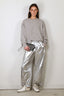 Tibi - Broek - Metallic Nylon Winslow Pant - Silver