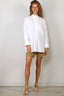 6397 - Blouse - Minimalist Tuxedo Shirt - White