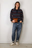 Johny - Sweater - Gino Polo Long Sleeve - Blue/Burgundy