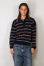 Johny - Sweater - Gino Polo Long Sleeve - Blue/Burgundy