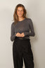 RÓHE - Top - Fine Merino Long Sleeve - Mid Grey Melange