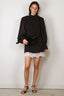 Rotate - Jurk - Minidress Ls Lace Detail - Black Comb