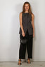RÓHE - Broek - High Waist Turn Up Trousers - Black