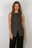 RÓHE - Gilet - Boat Neck Waistcoat - Dark Grey Melange