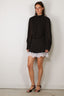 Rotate - Jurk - Minidress Ls Lace Detail - Black Comb