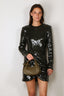 Rotate - Jurk - Sequins Ls Mini Dress - Black Olive