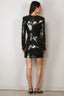 Rotate - Jurk - Sequins Ls Mini Dress - Black Olive