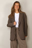 Tibi - Blazer - Tropical Wool Liam Blazer - Dark Stone