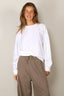 Tibi - Sweater - Light Weight Sweatshirting Crewneck Sweatshirt - White
