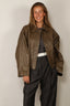 RÓHE - Jacket - Leather Blouson Jacket - Taupe