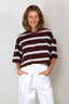 BYLOTTE Studios - T-Shirt - Olsen Tee - Bordeaux / White / Navy
