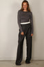 RÓHE - Broek - Boxer Detailed Trousers - Dark Grey Melange
