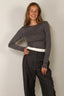 RÓHE - Top - Fine Merino Long Sleeve - Mid Grey Melange