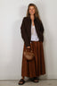 Forte_Forte - Rok - Cotton Popline Long Skirt - Chocolate