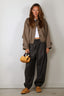 RÓHE - Broek - Balloon Track Pants - Dark Grey Melange