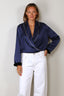 Forte_Forte - Jacket - "Le Club" Print Envers Satin Robe De Chambre - Notte