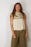Forte_Forte - Top - Envers Satin Turtleneck Sleeveless Top - Argilla