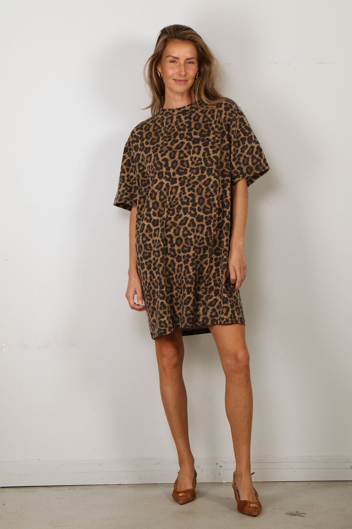 anine bing beth mini dress Shop Anine Bing - Jurk- Beth Mini Dress - Leopard