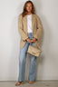 Denimist - Blazer - Deconstructed Blazer With Belt - Khaki