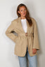 Denimist - Blazer - Deconstructed Blazer With Belt - Khaki