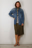 6397 - Blouse - Denim Western Shirt - Light Ash Blue