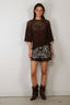 Tibi - Top - Crochet Netting Oversized Easy T - Hickory Brown