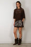 Tibi - Top - Crochet Netting Oversized Easy T - Hickory Brown