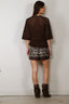 Tibi - Top - Crochet Netting Oversized Easy T - Hickory Brown