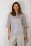 Tibi - Top - Metallic Mesh Easy Tshirt - Silver