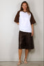 Tibi - T-Shirt - Perfect T Baseball T - Brown Multi
