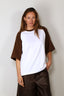 Tibi - T-Shirt - Perfect T Baseball T - Brown Multi