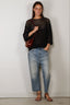 Tibi - Top - Crochet Netting Oversized Easy T - Navy