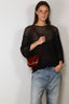 Tibi - Top - Crochet Netting Oversized Easy T - Navy