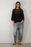 Tibi - Top - Crochet Netting Oversized Easy T - Navy