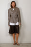 Tibi - Short - Leather Relaxed Long Short - Brown