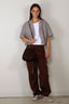 Ganni - Broek - Stretch Cotton Pocket Cargo Pants - Chicory Coffee