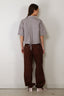 Ganni - Top - Check Cotton Cropped Bowling Shirt - Chicory Coffee