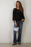 Tibi - Top - Crochet Netting Oversized Easy T - Navy