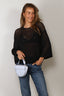 Tibi - Top - Crochet Netting Oversized Easy T - Navy