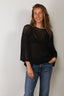 Tibi - Top - Crochet Netting Oversized Easy T - Navy