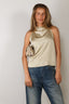 Forte_Forte - Top - Envers Satin Turtleneck Sleeveless Top - Argilla