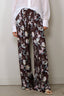 Forte_Forte - Broek - 'Peonia My Love' Fluid Jacquard Elasticated Pants - Chocolat