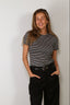 Nili Lotan - Lana - Crewneck - Tee - Black Ivory Stripe