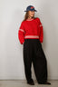 Golden Goose - Sweater - Journey W's Crewneck Rachel Cotton Waffle - Tomato Red