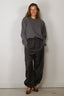 RÓHE - Sweater - Statement Shoulder Crewneck - Mid Grey Melange
